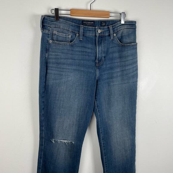 Lucky Brand Jeans Womens 14 Blue Mid Rise Sweet Straight Leg Ankle Dark Wash NWT - Picture 9 of 11